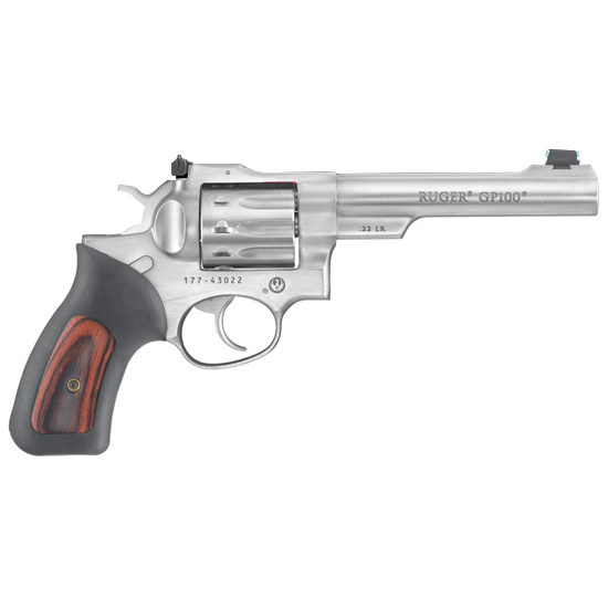 RUG GP100 22LR 5.5 10RD SS HALF LUG BARREL
