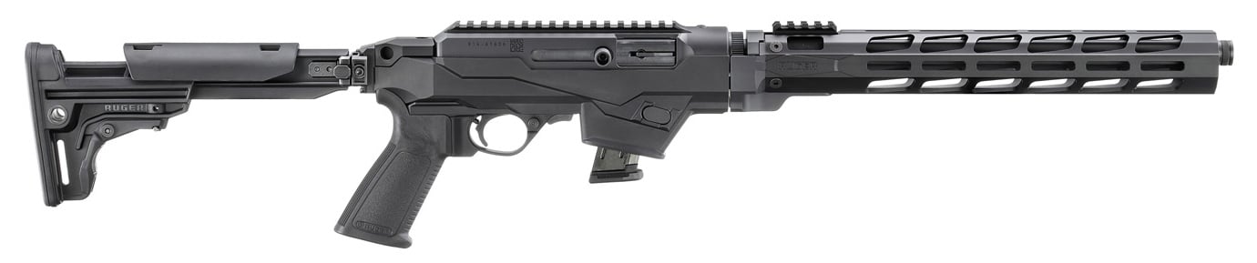 RUG PC CARBINE 9MM 16 FOLDING STOCK BLK 10RD