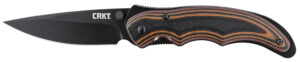 CRKT 1105K Endorser  3.18" Folding Drop Point Plain Black Oxide 8Cr14MoV SS Blade/Multi-Color G10 Handle Includes Pocket Clip