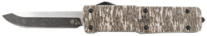 Templar Knife LZMOB321 Premium Weighted Large 3.55" OTF Drop Point Plain Black Oxide Stonewashed D2 Steel Blade, 5.25" Mossy Oak Bottomland Aluminum Zinc Alloy Handle