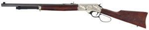 Henry H010BGWL Wildlife 45-70 Gov 4+1 22" Blued Octagon, Polished Brass Engraved Rec, American Walnut Furniture, Large Loop Lever, Adj. Brass Bead Sight