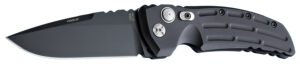 Hogue 34110 EX-A01  4" Folding Drop Point Plain Black Cerakote 154CM SS Blade/Matte Black w/Fluted texture Aluminum Handle