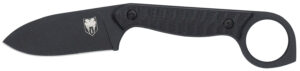 CobraTec Knives CTWLTBLK Wolfteeth  EDC 2.75" Folding Drop Point Plain Black 14C28N Steel Blade, 4.25" Black Textured G10 Scales Handle