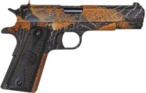 Iver Johnson Arms 1911A1BOA 1911 A1 BOA 45 ACP 8+1 5" Black Steel Barrel, BOA Snakeskin Steel Serrated Slide, BOA Snakeskin Steel Frame w/Beavertail, Black Dymondwood Snakeskin Grip