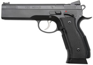 Cz Custom Shop 96336 A01-LD 9mm Luger 19+1 5" Match Grade Bull Barrel, Black Optic Cut/Serrated Steel Slide, Black Polycoat Steel Frame w/Beavertail, Black G10 Grip, Long Dustcover