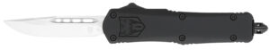 CobraTec Knives SBFS3DNS FS-3 Small 2.75" OTF Drop Point Plain D2 Steel Blade, 4.25" Black Aluminum Alloy Handle