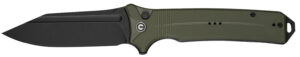 Civivi Knives C23080-3 Neurohaptic EDC 3.74" Folding Clip Point Plain Black Stonewashed Nitro-V Steel Blade, OD Green Textured G10 Handle