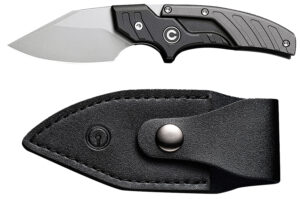 Civivi Knives C21036-3 Typhoeus  2.27" Adjustable Fixed Stonewashed Plain 14C28N Steel Blade, 3.98" Black/Gray Textured Aluminum Handle