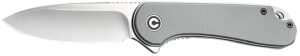 Civivi Knives C907B Elementum  2.96" Folding Tanto Plain Black Stonewashed D2 Steel Blade, 4.03" Gray Textured Micarta Handle