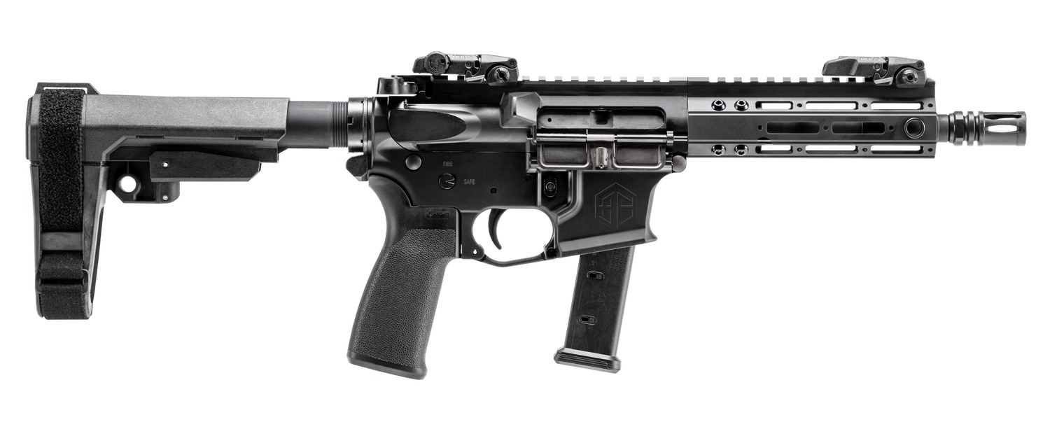 Alpha Foxtrot AA08X1HXX-XABK20 AFMG9 9mm Luger 20+1 7.50" Black QPQ Threaded Barrel, M-LOK Handguard, Black Anodized Aluminum Receiver w/Picatinny Rail, Black Polymer SB Tactical Brace, MFT Grip