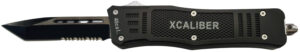 Xcaliber Knife Company 40 Cal Medium 3.25" OTF Tanto Part Serrated 440C SS Blade, 4.64" Steel Handle