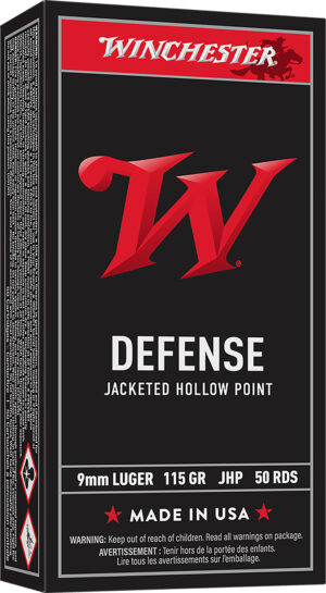 Winchester Ammo USA9JHP USA  9mmLuger 115gr Jacketed Hollow Point 50 Per Box/10 Case