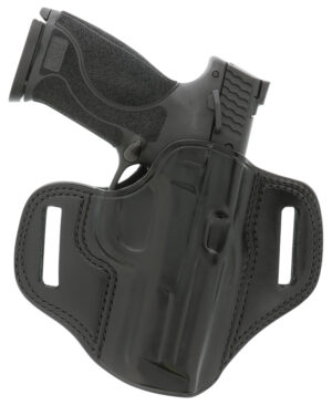 Galco CM226B Combat Master OWB Black Leather Belt Slide Compatible w/Glock 19/32/36/45/Glock 19X Gen2-5/CZ-P10C Belt 1.75" Wide Right Hand