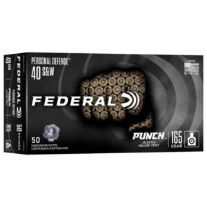 Federal Personal Defense Punch Handgun Ammunition .40 S&W 164gr JHP 1130 fps 50/ct