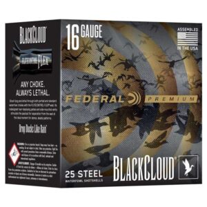 Federal Black Cloud Waterfowl Shotshells 16ga 2-3/4" 7/8oz 1450fps #4 25/ct