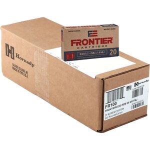 Hornady Frontier Rifle Ammunition .223 Rem 55 gr FMJ 3240 fps 500/ct Case (25-20/ct Boxes)