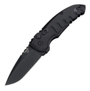 Hogue A01-Microswitch Automatic Folder Knife 2-3/4" Drop Point Blade Black