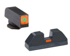Green Tritium Outline Orange Square (non trit) REAR for Glock Gen 1-4
