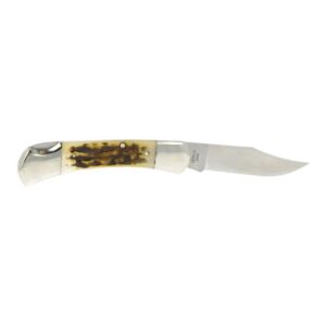 Remington Ole Granddad Bullet Folding Knife 3-3/4 Clip Blade Stag