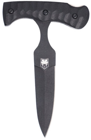 CobraTec Knives FG10PD Folding Push Dagger  2.88" Folding Dagger Plain Black D2 Steel Blade, 4.06" Black Textured G10 Scales Handle