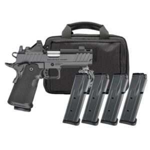 Springfield Armory Gear Pac 1911 DS Prodigy Comp Handgun 9mm Luger 17(3) &20(1)rd  Magazines 4.25" Barrel Black Viridian Green Dot Bag