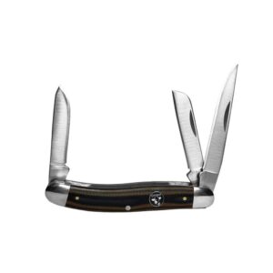ABKT Cattleman Stockman Cowhand Series Knife 3 Blades Brown