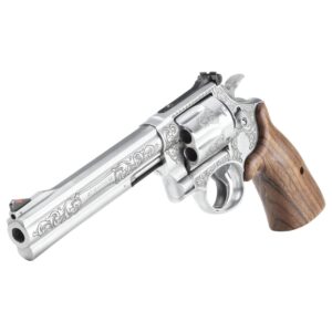 S&W Model 686 Plus Engraved Handgun .44 Mag/.44 Spl 6rd Capacity 6.5" Stainless Barrel Walnut Grips