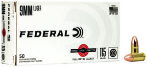 Federal RTP9115 Range & Target  9mmLuger 115gr Full Metal Jacket 50 Per Box/20 Case