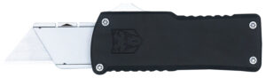 CobraTec Knives CTOTFUTBLK Utility  OTF Plain Aluminum Blade, 3.38" Black Aluminum Handle