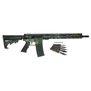 Great Lakes AR-15 Handgun .223 Wylde 30rd Magazine 7" Barrel Lichen Black with 5 OTF 3-1/2" Blade Knives
