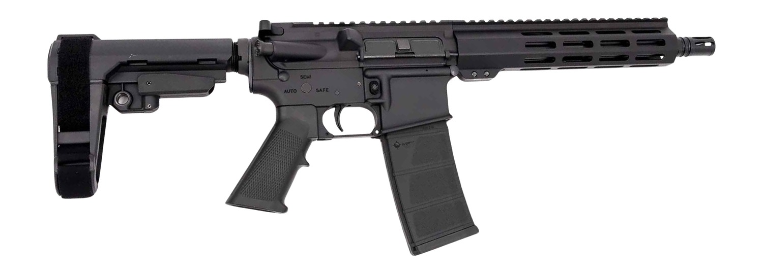 Andro Corp Industries 30010HB ACI-15 Halo 300 Blackout 30+1 10" Black Nitride Threaded Barrel, Black Anodized Aluminum Receiver w/Picatinny Rail, M-LOK Handguard, Black Polymer SBA3 Pistol Brace, A2 G