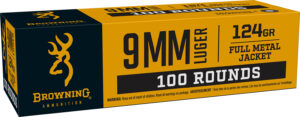 Browning Ammo B9MM124VP9mm  Luger 124gr Full Metal Jacket 100 Per Box/10 Case *Value Pack