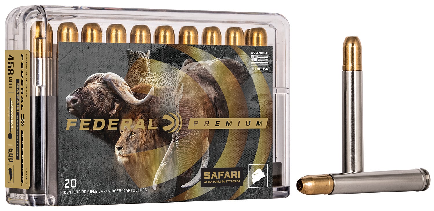 Federal P458T3 Premium Safari Cape-Shok 458WinMag 500gr Trophy Bonded Sledgehammer Solid 20 Per Box/10 Case
