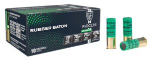 Fiocchi 12LEBA10 Rubber Baton Home Defense 12Gauge 2.75" 1oz SlugShot 10 Per Box/25 Case
