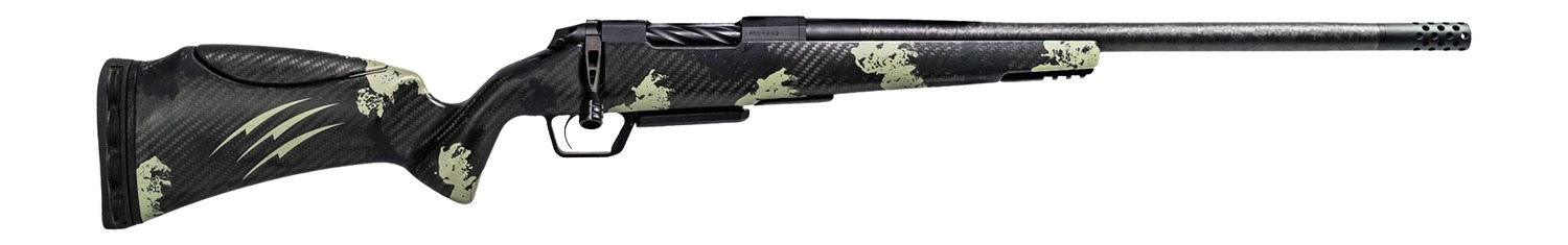 Fierce Firearms ROGSCMX22CM18BF Carbon Mini Rogue XP 22 Creedmoor 3+1 18" Carbon Fiber Match Grade Barrel, Black DLC Stainless Steel Drilled & Tapped Receiver, Forest Camo Push Button Adj Cheek Piece