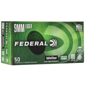 Federal Ballisticlean Frangible Handgun Ammunition 9mm Luger 100 gr RHT 1240 50/ct