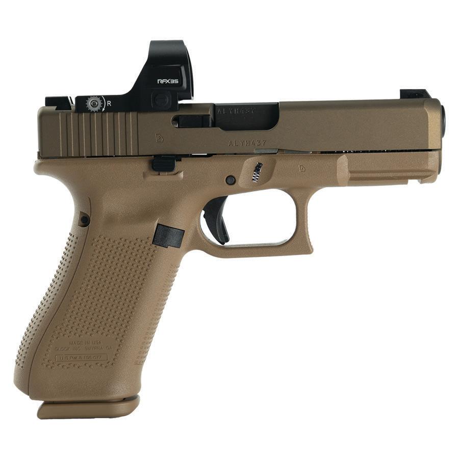 Glock V-Series Model 19 Handgun 9mm Luger 15rd Magazines (3) 4.02" Barrel FDE Viridian RFX35 Green Dot US Made
