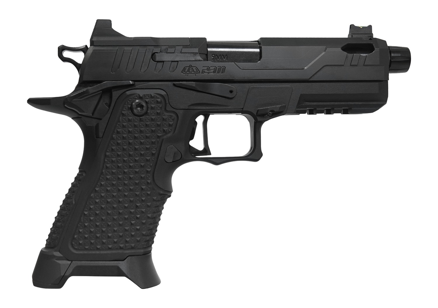 Oa Defense OA2311COMPACTPROELITET 2311 Pro Elite Compact 9mm Luger 21+1 4.25" Black DLC Threaded Barrel, Black Steel Optic Ready/Serrated Slide, Black Aluminum Frame w/Picatinny Rail, Black Aluminum G